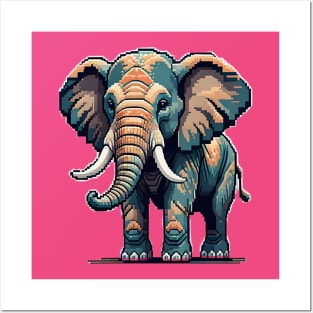 Pixel Elephant Posters and Art